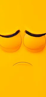 Yellow emoji with a thoughtful expression on a bright background.