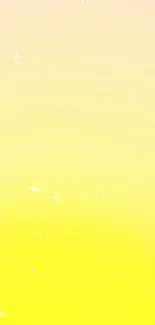 Bright yellow gradient mobile wallpaper with twinkling white stars.