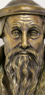 Bronze sculpture portrait with detailed artistic elements