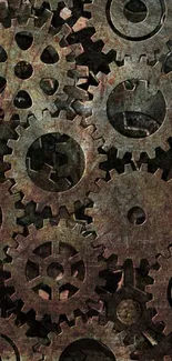 Intricate steampunk gear pattern wallpaper.