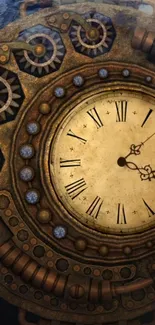 Brown Clock Circle Live Wallpaper