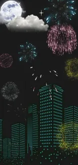 Building Skyscraper Fireworks Live Wallpaper