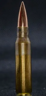 Mobile wallpaper featuring a single bullet on a black background.