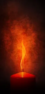 Vivid candle flame against dark background, perfect for serene ambiance.