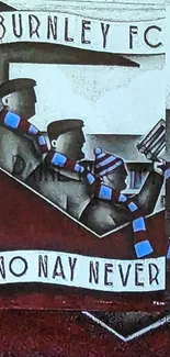 Burnley FC fans illustration with scarves.