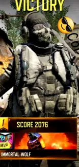 Victory screen from Call of Duty Mobile showcasing players.