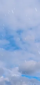 Calm blue sky with scattered white clouds.