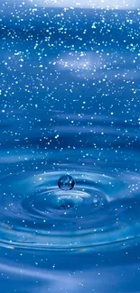 Serene blue water ripple mobile wallpaper.