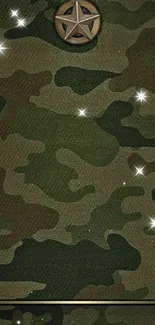 Camouflage pattern with star emblem on mobile wallpaper.