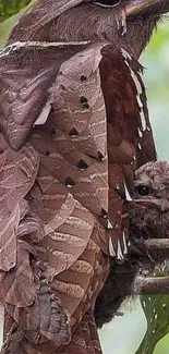 Bird with intricate brown feathers blending into nature.