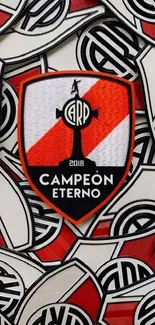 River Plate Campeón Eterno wallpaper with red and white design.