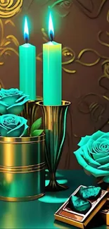 Candle Blue Green Live Wallpaper