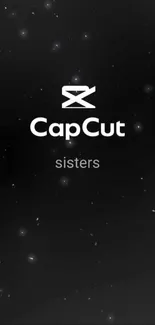 CapCut logo with a cosmic starry night background wallpaper.