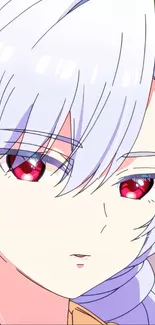 Anime character with vivid red eyes in a detailed artwork.