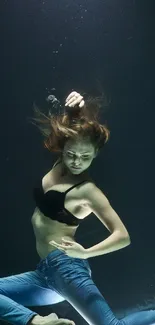 Graceful underwater dance depicting fluid movement and artistry.