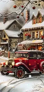 Car Winter Christmas Day Live Wallpaper