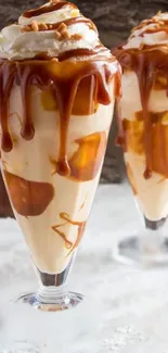 Delicious caramel ice cream with rich toppings.