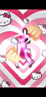 Cartoon Gesture Pink Live Wallpaper