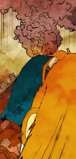 Cartoon Orange Plant Live Wallpaper