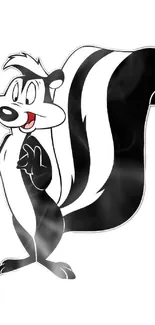 Cartoon skunk on white background wallpaper.