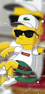 Cool cartoon character in trendy attire with sunglasses.