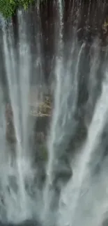 Breathtaking waterfall cascading down a cliff