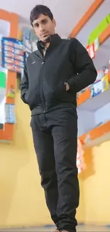 Person in casual attire in a store.