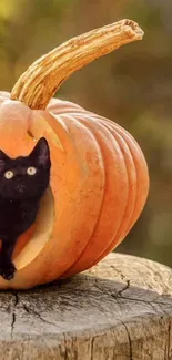 Cat Pumpkin Light Live Wallpaper