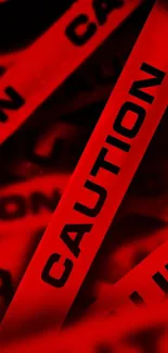 Vibrant red caution tape mobile wallpaper.