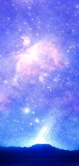 Starry galaxy and nebula nightscape wallpaper.