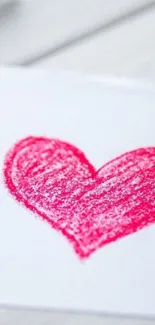 Crayon heart sketch on a white background.