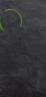 Chalkboard wallpaper with green circle on dark background for mobile display.