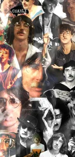 Collage wallpaper featuring Charly García in various iconic poses.