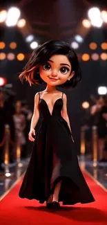 Animated character on red carpet mobile wallpaper