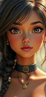 Anime-inspired portrait of a girl with intricate details.
