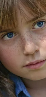 Portrait of a girl with captivating blue eyes.