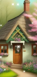 Charming cottage with colorful flowers and an inviting entrance.