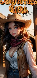 Anime country girl in rustic setting