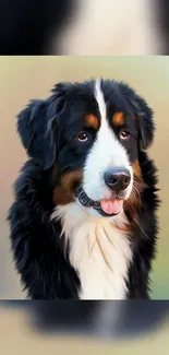 Bernese Mountain Dog portrait wallpaper for mobile.