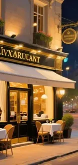 Charming European bistro set for a cozy night out.