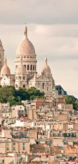 Wallpaper featuring Sacré-Cœur and Parisian rooftops.