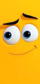 Happy emoji with yellow background, smiling brightly.