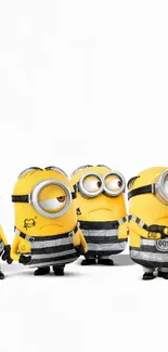 Playful Minions dressed as prisoners on mobile wallpaper.