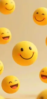 Yellow smiley faces mobile wallpaper with a cheerful vibe.
