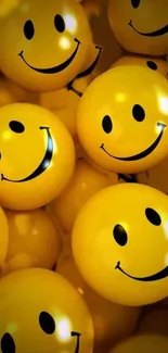 Bright yellow smiley faces wallpaper design.