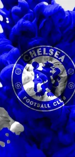 Chelsea FC logo with blue ink design.