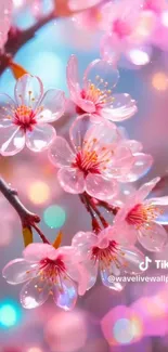 Cherry blossoms with a dreamy pastel background