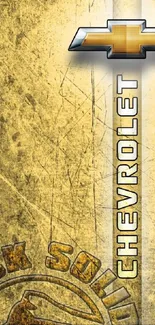 Rustic Chevrolet themed wallpaper with a golden hue and bold design.