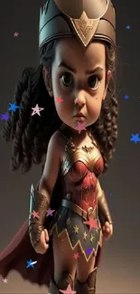 Chibi warrior princess with a determined pose.