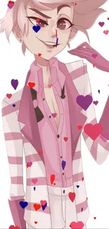 Anime character with chic pink and purple design